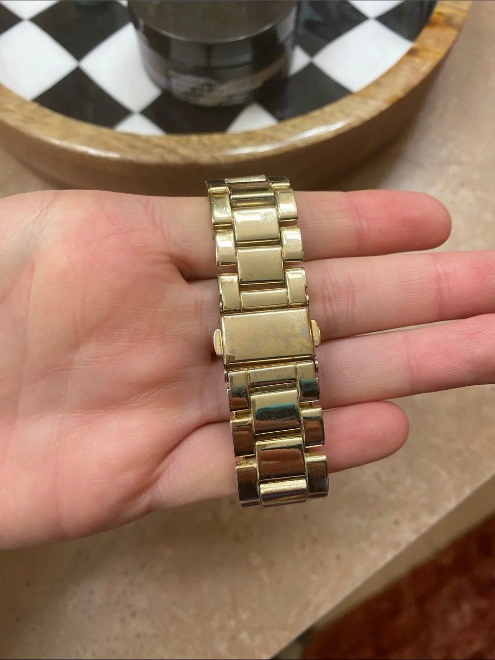 Gold Leopard Print Bracelet Watch with Crystal Accents